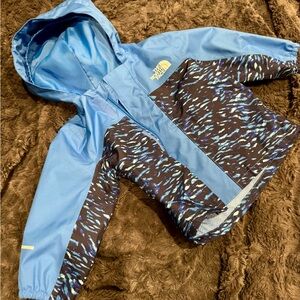 The North Face Kids Blue Patterned Rain Jacket